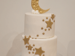 Babyshower sterren en maan taart