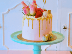 Birthday Drip Roze Taart