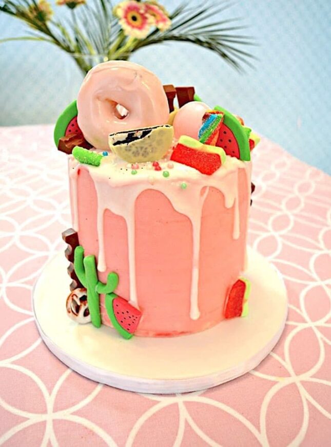 Dripcake donuts roze