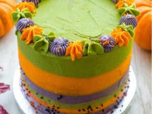 halloween party streepjes taart