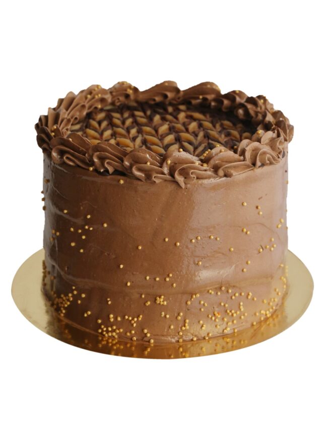 Isolated-ChocoCaramel choco-caramel-taart-met-goud-spikkels{:}{:en}choco-caramel-cake-golden-sprinkles{:}