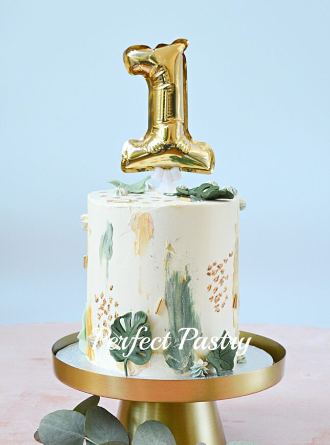 Jungle-taart-met-goud-taart-topper-cijfer-1-3-1 jungle-taart-goud-taart-topper-1