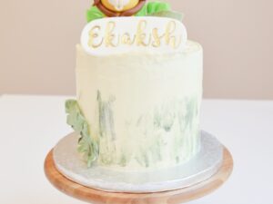 Jungle-taart-met-leeuw-en-gouden-naam