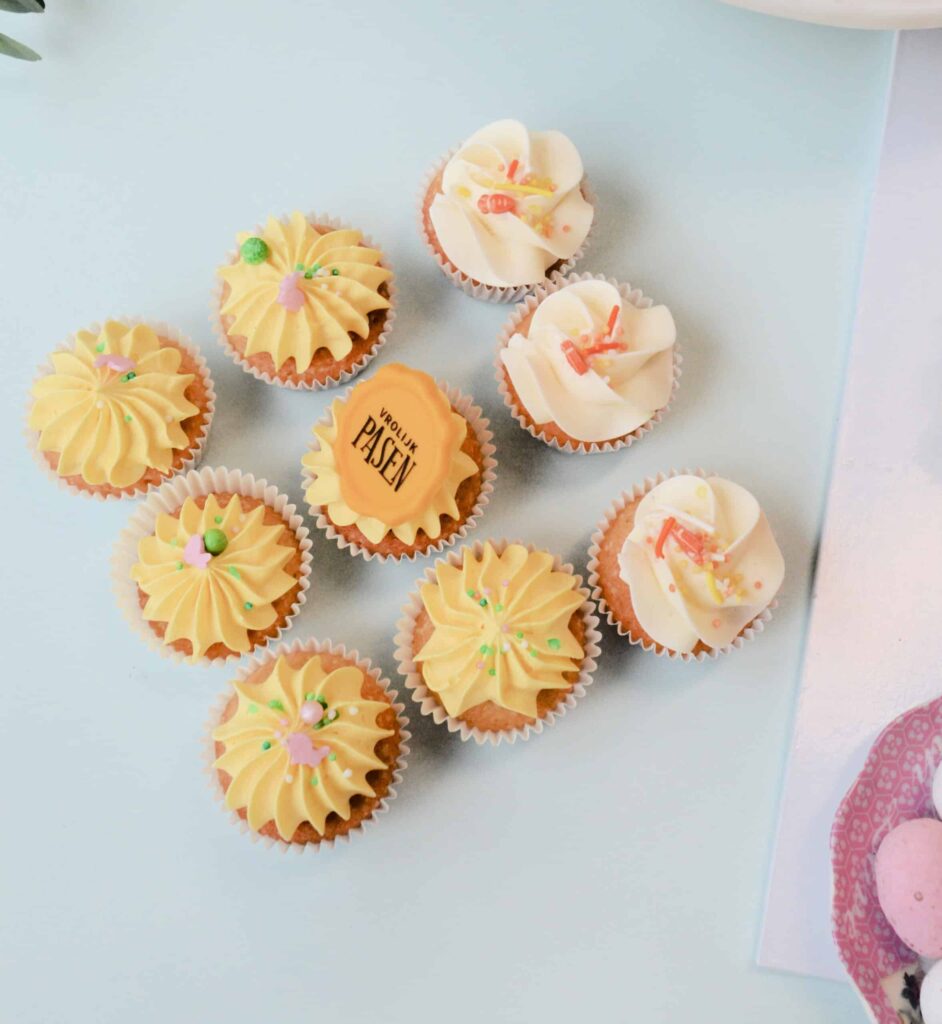 Mini cupcakes voor Pasen