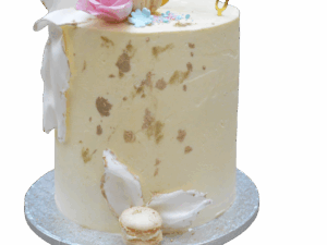 gender-reveal-taart-macarons-goud