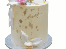 gender-reveal-taart-macarons-goud