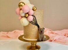 ballonnen-taart-beertje-pink-goud-beige