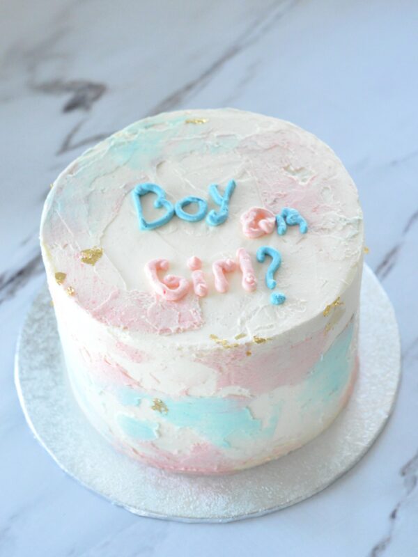 Gender-reveal-taart-roze-blauw-met-tekst