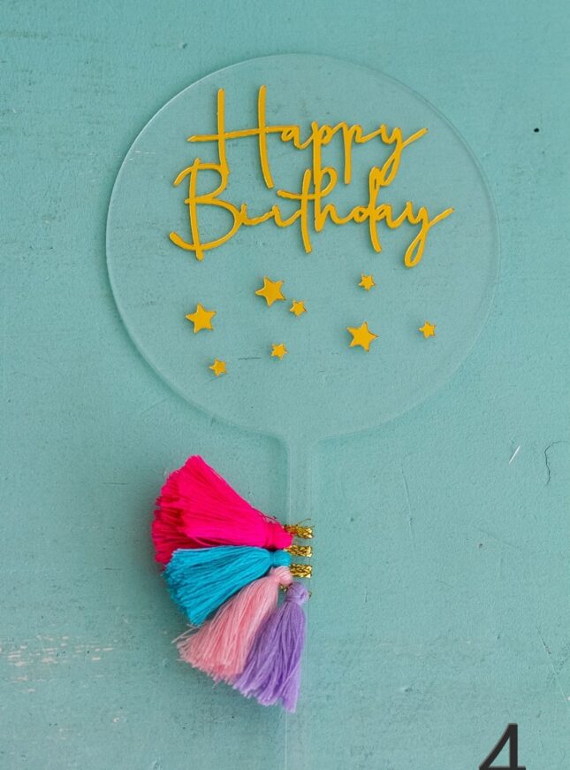 hb4 Happy birthday taart topper