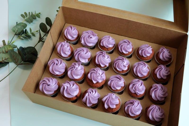 Mini paarse cupcakes