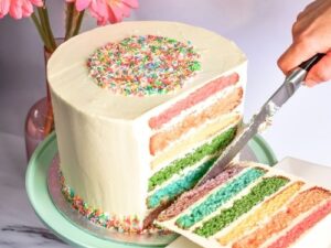 Regenboog-taart-spikkels