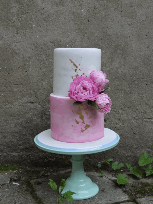 roze gold verjaardags vrouw taarttaart