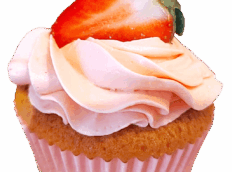 aardebien-cupcakes-roze-botercreme-verse-aardbei-top